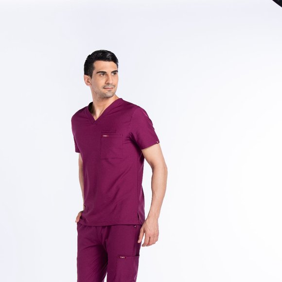 COMFY MASTER Other - Comfy Master  ASTRA Men's Scrub T-Shirt Burgundy